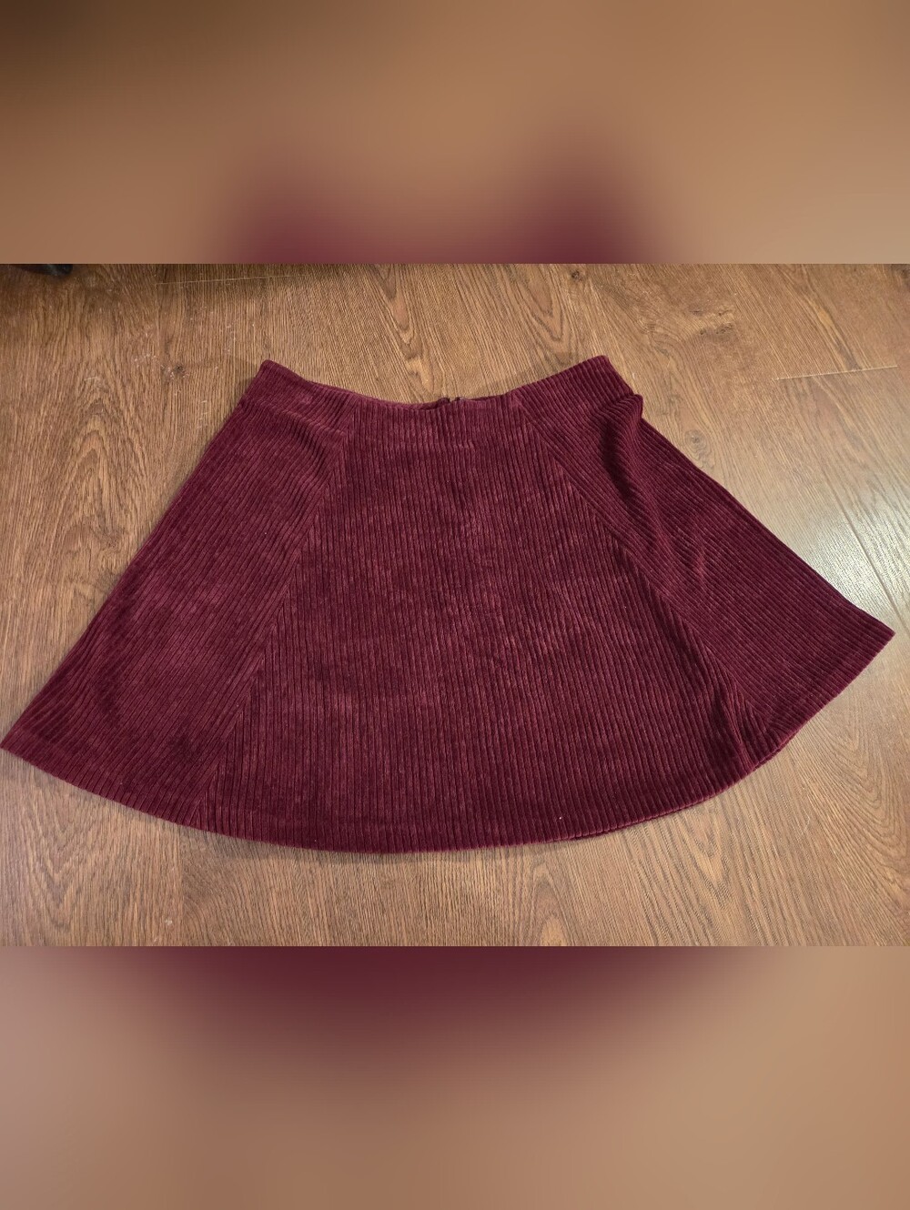 twik Burgundy Corduroy Circle Skirt